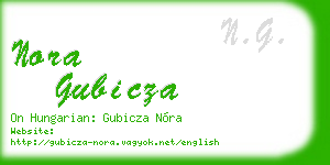 nora gubicza business card