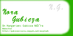 nora gubicza business card